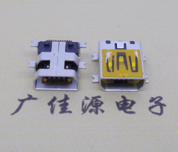 河池迷你USB插座,MiNiUSB母座,10P/全贴片带固定柱母头
