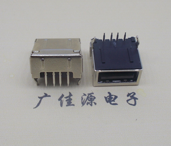 河池usb 2.0插座 A型单层90度 包胶母座