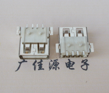 河池USB AF方形脚 贴片母座 1.0/1.2柱子直边接口