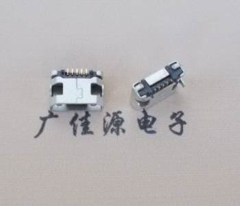 河池迈克小型 USB连接器 平口5p插座 有柱带焊盘