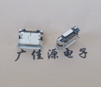 河池Micro USB 5pin接口 固定脚距6.4插板有柱卷边