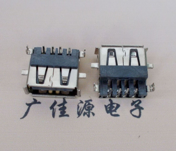 河池AF USB母座90度 DIP沉板3.9/4.9 耐高温有卷边
