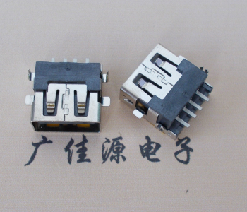 河池 USB母座 贴片沉板3.5/4.9 直口/卷口铜壳/铁壳
