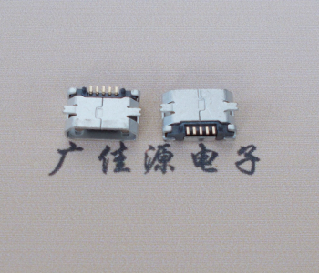 河池Micro USB平口全贴板 鱼叉脚5.0长带定位柱加焊盘