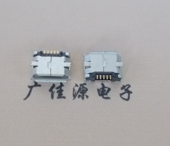河池MICRO USB 5Pin母座 贴板封装接口 卷边镀雾锡