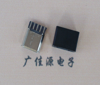 河池麦克-迈克 接口USB5p焊线母座 带胶外套 连接器