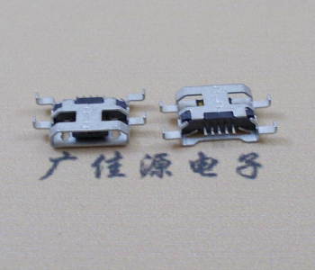 河池MICRO USB 5PIN接口 沉板1.6MM 四脚插板无导位