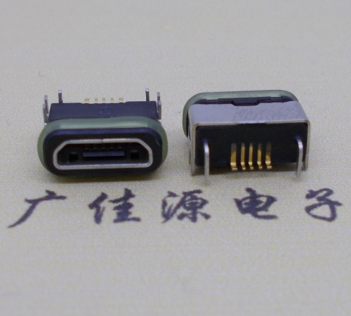 河池micro  usb连接器 B型口 卧式DIP插板 防水母座