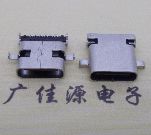 河池卧式type-c24p母座沉板1.1mm前插后贴连接器