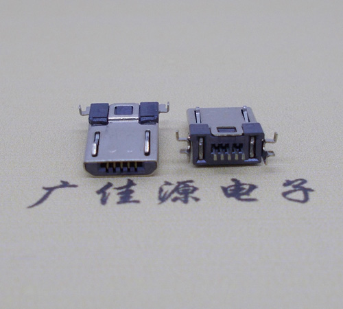 河池Micro usb焊板式公头贴片SMT款无弹超薄