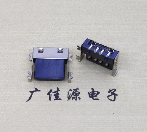 河池薄胶芯母座 USB2.0卧式贴板A母10.0短体尺寸